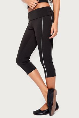 Edikted Edikted Halleigh Stripey Foldover Capri Pants in Black, Women's at Urban Outfitters