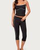 Edikted Edikted Halleigh Stripey Foldover Capri Pants in Black, Women's at Urban Outfitters - 2