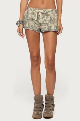 Edikted Edikted Harlie Camo French Terry Shorts in Mix, Women's at Urban Outfitters