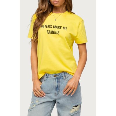 EDIKTED EDIKTED Haters Make Me Famous Cotton Graphic T-Shirt