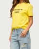 Edikted Edikted Haters Make Me Famous T Shirt Top in Yellow, Women's at Urban Outfitters - 4