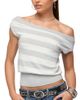 Edikted Edikted Hettie Off Shoulder Striped Knit Top - 1