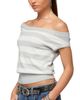 Edikted Edikted Hettie Off Shoulder Striped Knit Top - 4