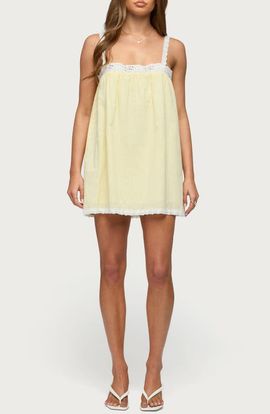 EDIKTED EDIKTED Hipla Contrast Lacy Cotton Minidress