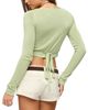 Edikted Edikted Hyla Button Cropped Knit Wrap Top - 2