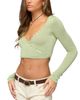 Edikted Edikted Hyla Button Cropped Knit Wrap Top - 4