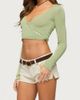 Edikted Edikted Hyla Button Cropped Knit Wrap Top in Sage, Women's at Urban Outfitters - 4