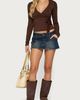 Edikted Edikted Ilen Polka Dot Wrap Top in Brown, Women's at Urban Outfitters - 2