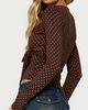 Edikted Edikted Ilen Polka Dot Wrap Top in Brown, Women's at Urban Outfitters - 5