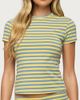 Edikted Edikted Isara Striped T Shirt Top in Blue/And/Yellow, Women's at Urban Outfitters - 1