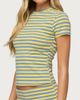 Edikted Edikted Isara Striped T Shirt Top in Blue/And/Yellow, Women's at Urban Outfitters - 3