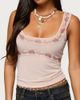 Edikted Edikted Isiadora Beaded Scoop Neck Tank Top in Light/Pink, Women's at Urban Outfitters - 2