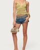 Edikted Edikted Jackey Ruched V Neck Halter Top in Green, Women's at Urban Outfitters - 2