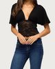Edikted Edikted Jaeda Lacey Flutter Plunging Top in Black, Women's at Urban Outfitters - 4