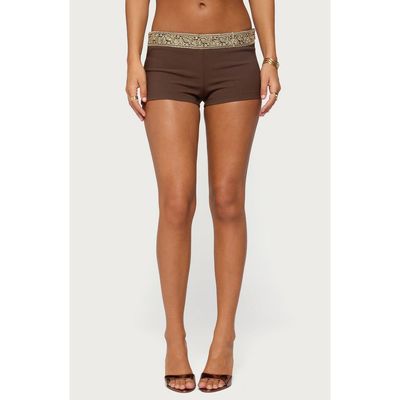 EDIKTED EDIKTED Jasia Sequin Waist Micro Shorts