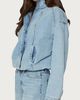 Edikted Edikted Jaysi High Neck Denim Bomber Jacket in Blue/Washed, Women's at Urban Outfitters - 3
