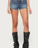 Edikted Edikted Jazzy Denim Naploeon Shorts in Light/Blue/Washed, Women's at Urban Outfitters - 1