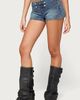 Edikted Edikted Jazzy Denim Naploeon Shorts in Light/Blue/Washed, Women's at Urban Outfitters - 3