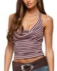 Edikted Edikted Jena Striped Layered Cowl Neck Top - 1