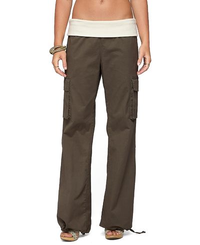 Edikted Edikted Jolee Contrast Ribbed Foldover Cargo Pants