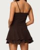 Edikted Edikted Josefina Drop Waist Chiffon Mini Dress in Brown, Women's at Urban Outfitters - 3