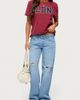 Edikted Edikted Juju Distressed Low Rise Baggy Jeans in Blue/Washed, Women's at Urban Outfitters - 1