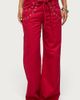 Edikted Edikted Kala Grommet Low Rise Baggy Jeans in Burgundy, Women's at Urban Outfitters - 1