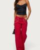 Edikted Edikted Kala Grommet Low Rise Baggy Jeans in Burgundy, Women's at Urban Outfitters - 2