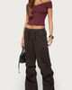 Edikted Edikted Kamrynn Off Shoulder Wrap Top in Burgundy, Women's at Urban Outfitters - 2
