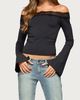 Edikted Edikted Kania Lacey Off Shoulder Top in Black, Women's at Urban Outfitters - 4