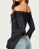 Edikted Edikted Kania Lacey Off Shoulder Top in Black, Women's at Urban Outfitters - 5