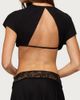 Edikted Edikted Kaylea Tie Front Backless Crop Top in Black, Women's at Urban Outfitters - 5
