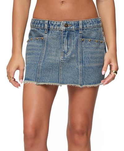Edikted Edikted Keiko Studded Denim Mini Skirt
