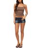 Edikted Edikted Kelce Belt Stretchy Denim Micro Shorts - 5