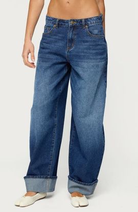 EDIKTED EDIKTED Kella Low Rise Baggy Cuffed Wide Leg Jeans