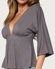 Edikted Edikted Kleoh V Neck Babydoll Top in Dark/Gray, Women's at Urban Outfitters - 3