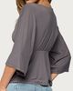 Edikted Edikted Kleoh V Neck Babydoll Top in Dark/Gray, Women's at Urban Outfitters - 5