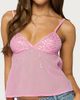 Edikted Edikted Klio Sequin Chiffon Babydoll Top in Light/Pink, Women's at Urban Outfitters - 1