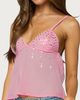 Edikted Edikted Klio Sequin Chiffon Babydoll Top in Light/Pink, Women's at Urban Outfitters - 3