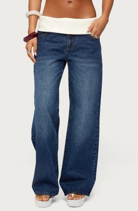 EDIKTED EDIKTED Knit Foldover Baggy Jeans