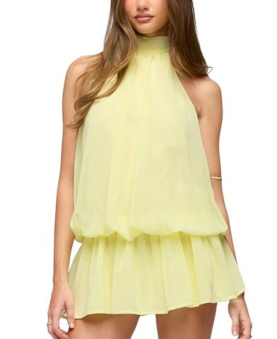 Edikted Edikted Kortney Chiffon High Neck Mini Dress