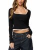 Edikted Edikted Ksenia Contrast Layered Square Neck Top - 1