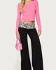 Edikted Edikted Kylee Zebra Foldover Pants in Black/And/White, Women's at Urban Outfitters - 1