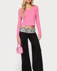 EDIKTED EDIKTED Kylee Zebra Foldover Wide Leg Pants - 4