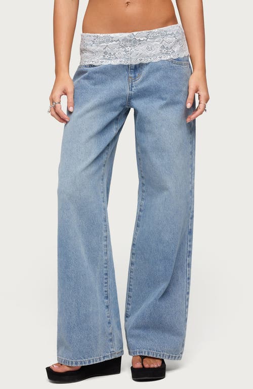 EDIKTED EDIKTED Lace Foldover Low Rise Baggy Pants