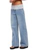 Edikted Edikted Lacey Foldover Low Rise Baggy Jeans - 4