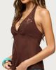 Edikted Edikted Lani Sequin Bead Chiffon Halter Top in Brown, Women's at Urban Outfitters - 3