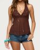 Edikted Edikted Lani Sequin Bead Chiffon Halter Top in Brown, Women's at Urban Outfitters - 4