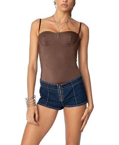 Edikted Edikted Laurel Shiny Cupped Bodysuit
