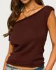 Edikted Edikted Lauria Off Shoulder Knit Top in Brown, Women's at Urban Outfitters - 1